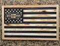 Chevrolet Bowtie Handcrafted Wooden American Flag