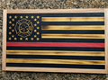 Handcrafted Wooden American Flag – Firefighter Tribute