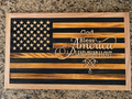 God Bless handcrafted wooden American flag