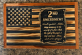 2nd Amendment handcrafted wooden American flag