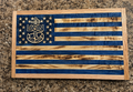 U.S. Navy Tribute Handcrafted Wooden American Flag